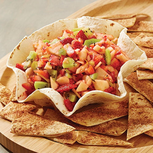 Easy Tortilla Bowl with Sweet or Savory Salsa 