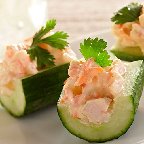 Zesty Crab Salad in Cucumber Boats Recipes Pampered Chef Canada Site