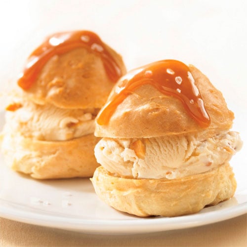 Cream Puffs with Caramel Swirl Ice Cream