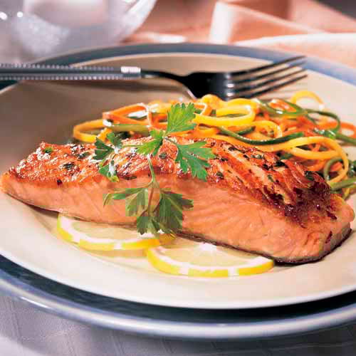 Pan-Seared Salmon with Julienne Vegetables-image