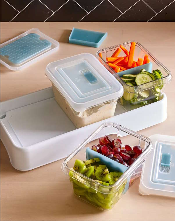 vegetables in storage containers