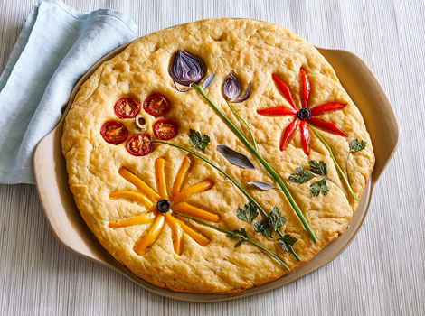 artistic bread on stoneware