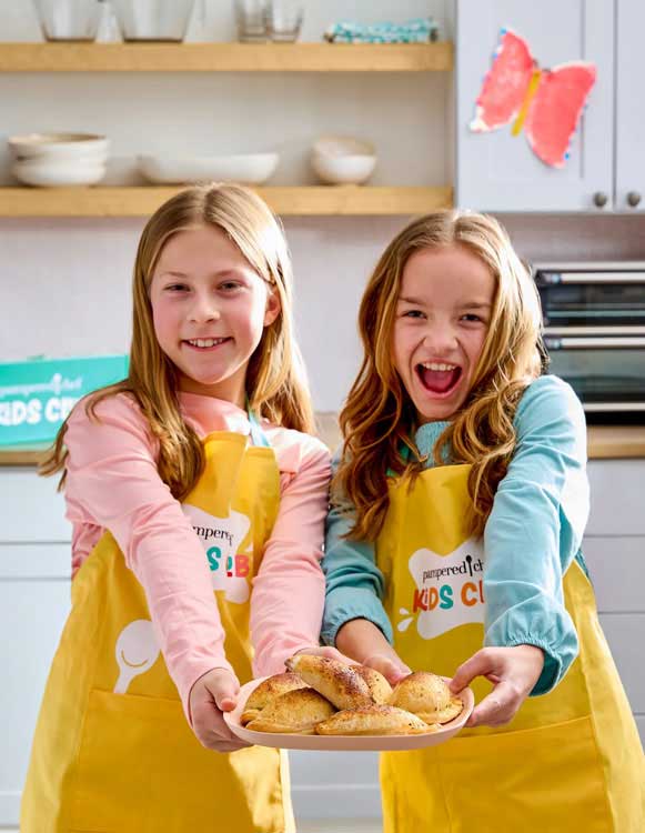 children serving food