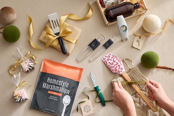 a spread of gifts