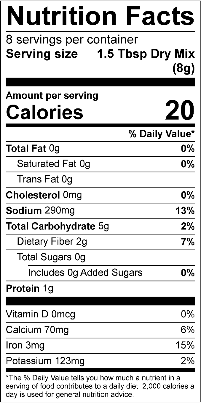 nutrition information