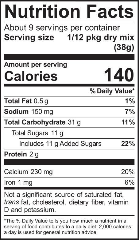 nutrition information