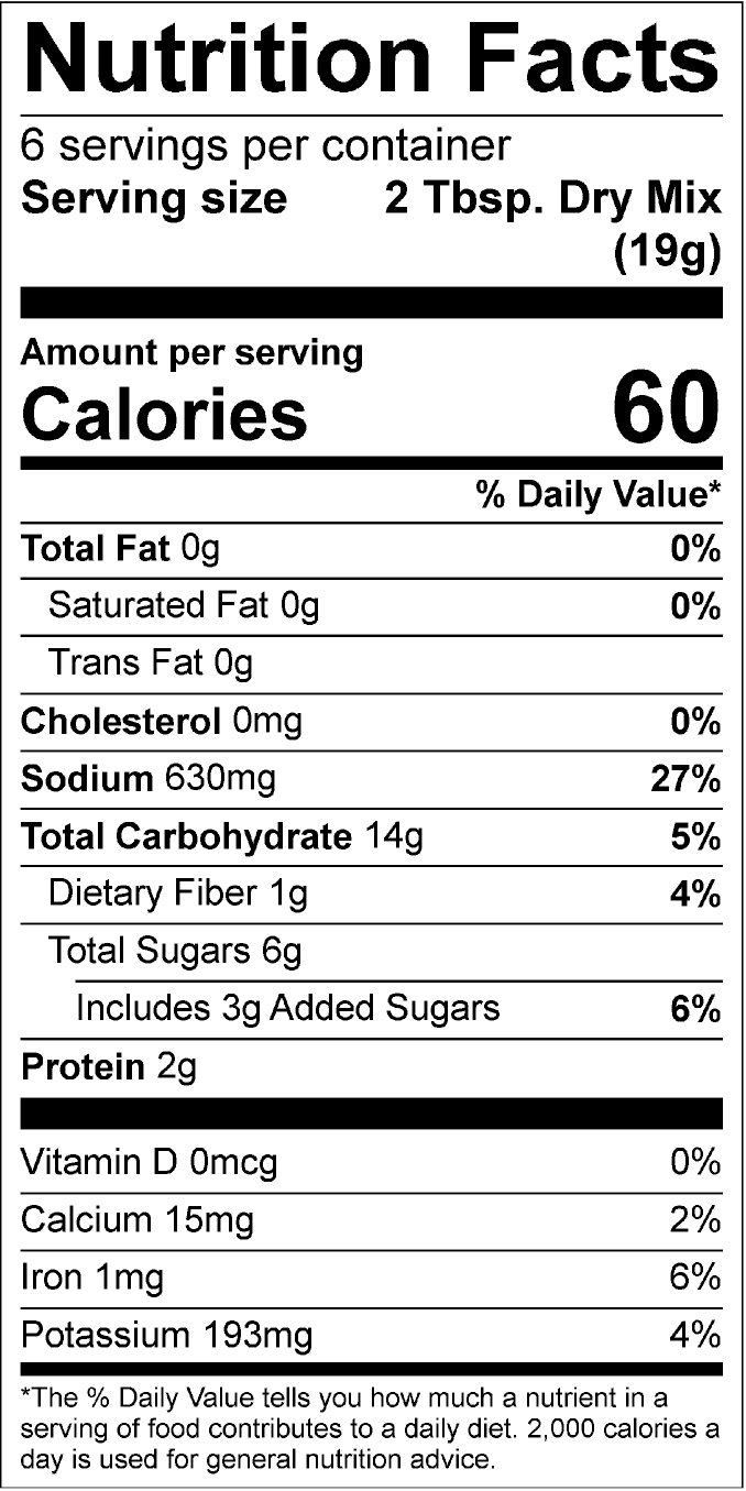 nutrition information