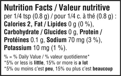nutrition information