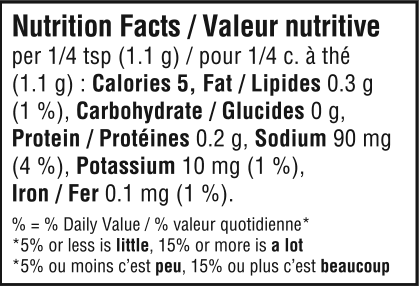 nutrition information