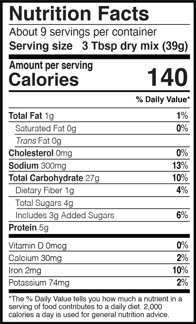 nutrition information