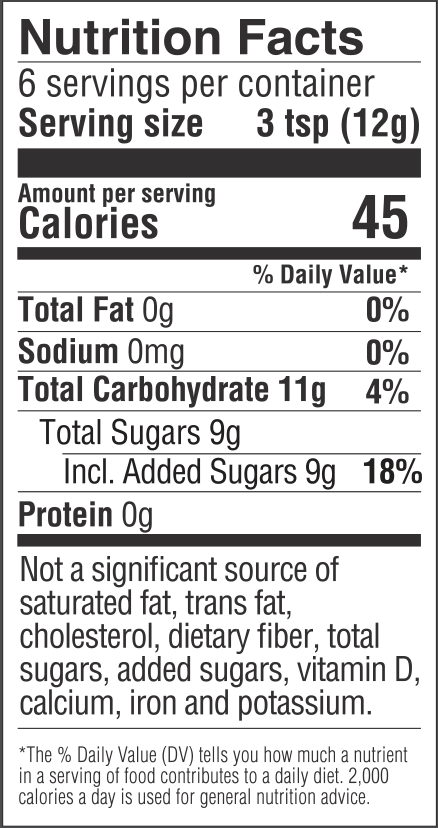 nutrition information