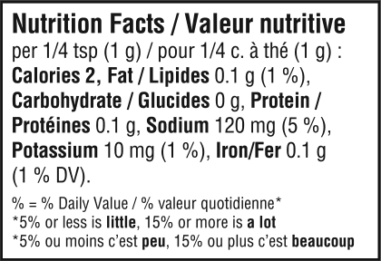 nutrition information