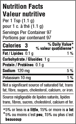 nutrition information