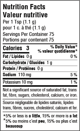 nutrition information