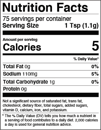 nutrition information