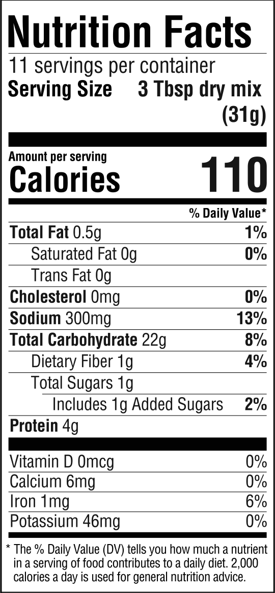 nutrition information