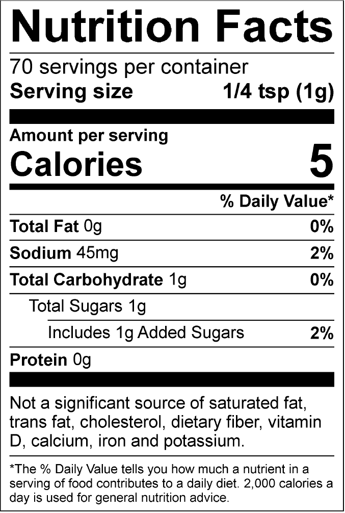 nutrition information