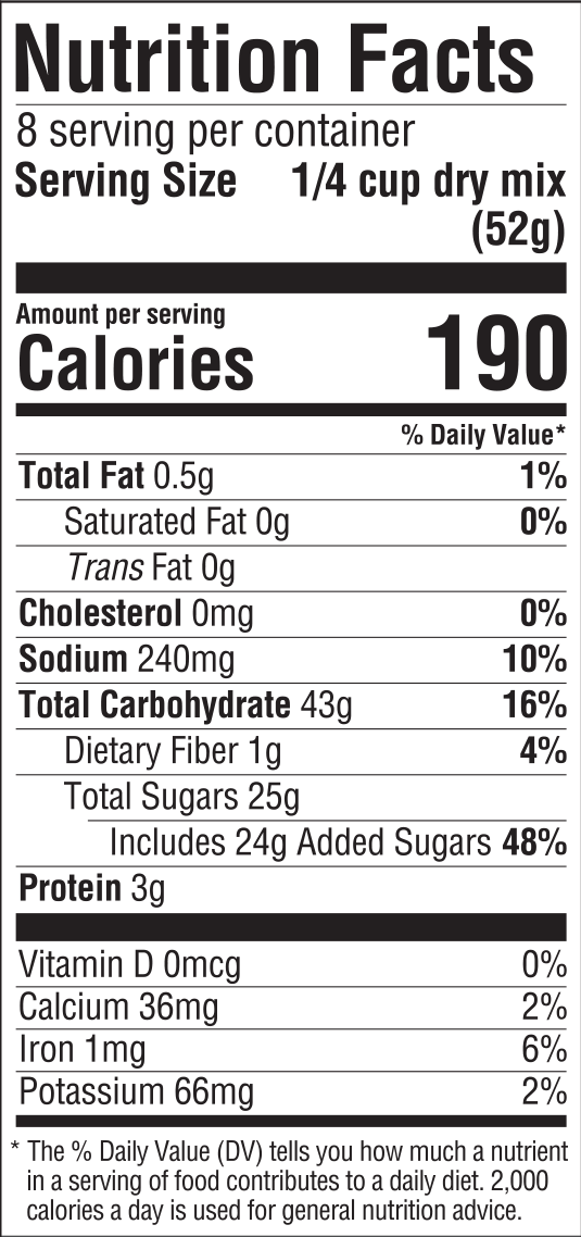 nutrition information