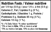 nutrition information