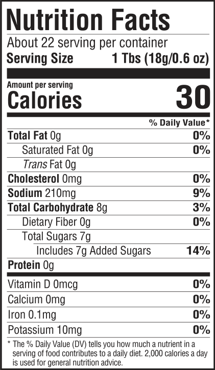 nutrition information