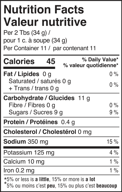 nutrition information