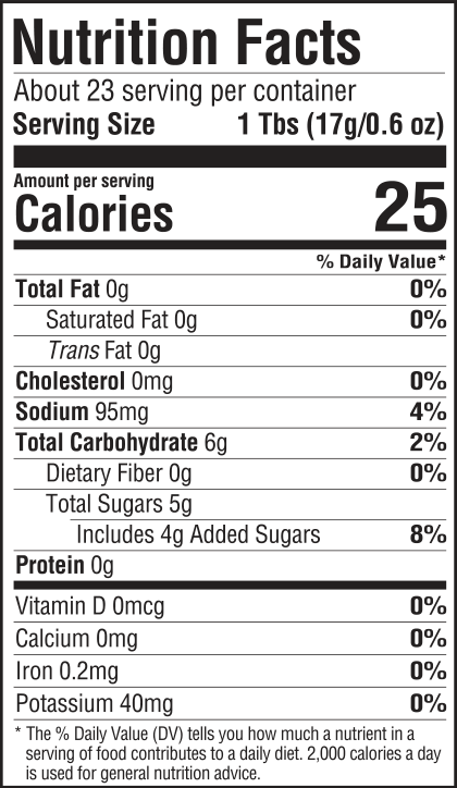 nutrition information