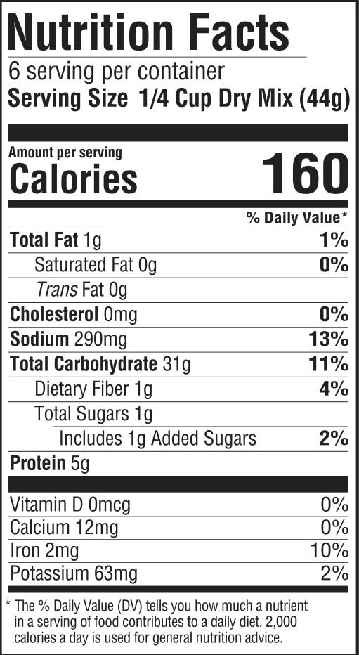 nutrition information