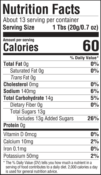 nutrition information