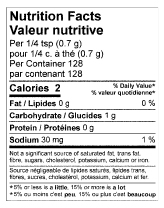nutrition information