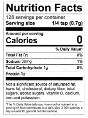 nutrition information