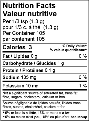 nutrition information