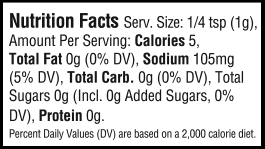 nutrition information