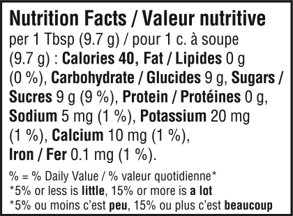 nutrition information