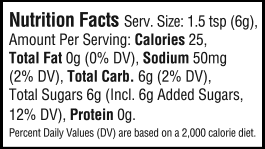 nutrition information