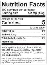 nutrition information