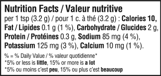 nutrition information