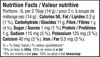 nutrition information