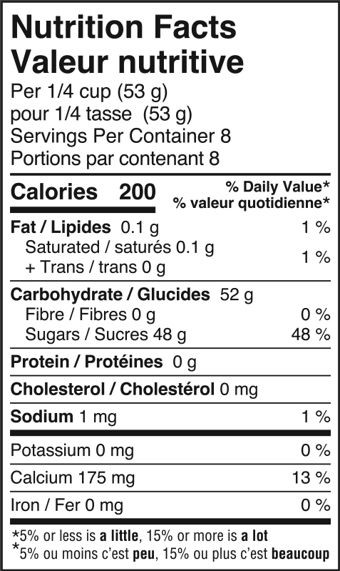 nutrition information