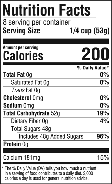 nutrition information
