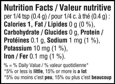 nutrition information