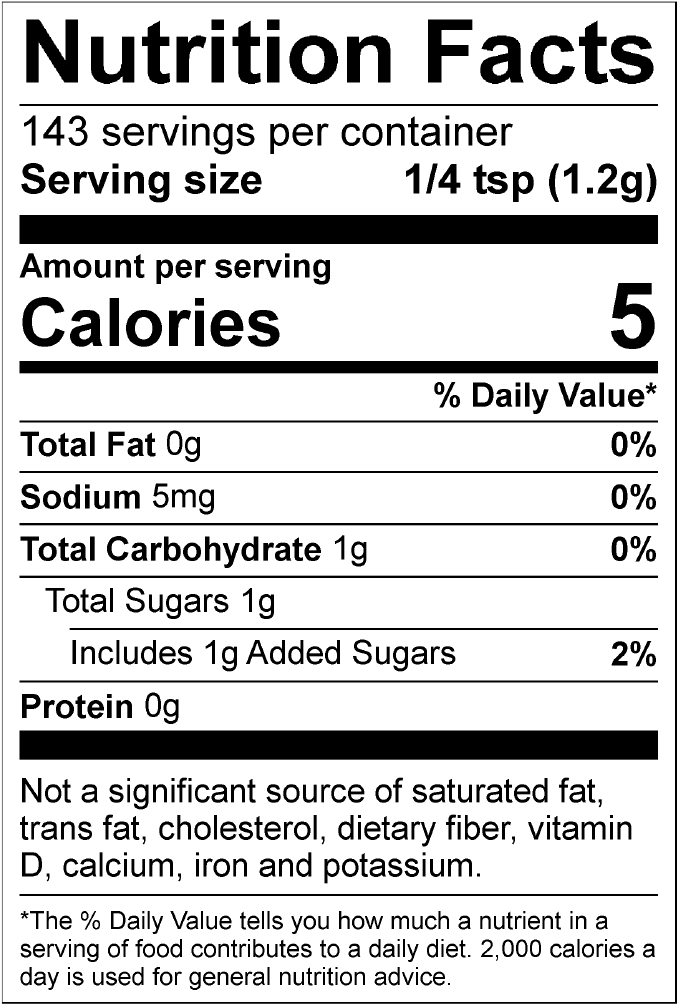 nutrition information